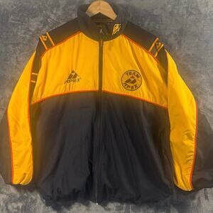 VTG 90s APEX One Team APEX Windbreaker Lightweight Jacket Men’s Large BLK/YLLW